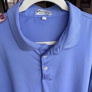 Peter Millar Striped Blue Polo Shirt